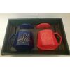 Set două căni cu capac și linguriță, Ceramica 380ml GS