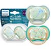 Ultra Air Night Suzeta din silicon fosforescenta 0-6m 2buc AVENT