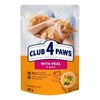 CLUB 4 PAWS Hrană pentru pisici pentru adulți, vițel în sos 85g