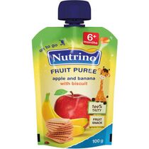 Piure mere, banane, biscuiti 6l+  100g d/p NUTRINO