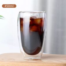 Pahar sticla pereti dubli 450 ml TM