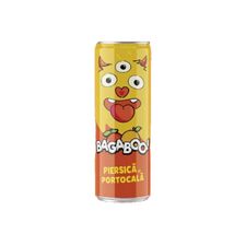Băutură carbogazoasă de piersic și portocală, doză 0.25l BAGABOO