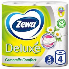 DELUXE Бумага туалетная Ромашка 3сл 4рул ZEWA