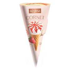 Inghetata CORNET vanilie/capsuna 60g REGINA