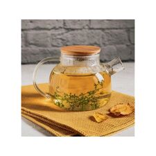 Ceainic p/u infuzie cu capac din bambus 1l