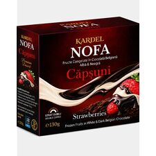 KARDEL NOFA Capsuni congelate in ciocolata belgiana alba si negra 130g