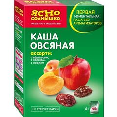 Terci de ovaz asorti din fructe (caise, mar, stafide) 6*45g ЯСНО СОЛНЫШКО