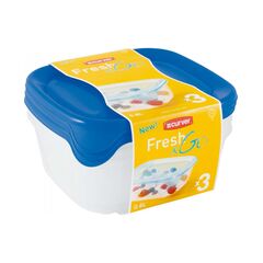 Set boxe patrate 0.8l 3buc FRESH&GO