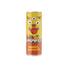 Băutură carbogazoasă de piersic și portocală, doză 0.25l BAGABOO