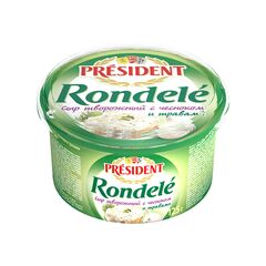 Crema de branza Rondele cu verdeata si ustroi 125g PRESIDENT