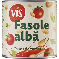Fasole albe in sos de rosii 410g cut. VIS