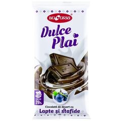 Ciocolata DULCE PLAI d/desert lapte/stafide 90g BUCURIA