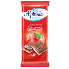 Ciocolata umplut.de capsuni 100g ALPINELLA