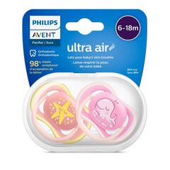 Ultra Air Suzeta din silicon Girl 6-18m 2 buc AVENT