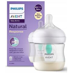 Biberon din plastic tetina din silicon anti-colici 125ml 0m+ AVENT