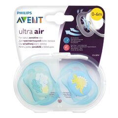 Ultra Air Suzeta din silicon Boy 0-6m 2 buc AVENT