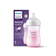 Biberon Natural Response plastic tetina/silicon 260ml Pink 1m+ AVENT