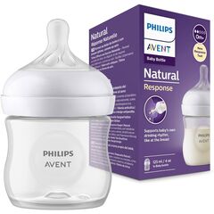 Biberon Natural Response plastic tetina din silicon 125ml 0m+ AVENT