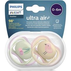 Ultra Air Suzeta din silicon Girl 0-6m 2 buc AVENT