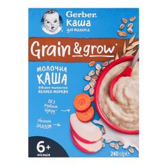 Terci cu lapte ovaz/griu/morcovi/mere 240g GERBER