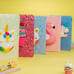 Carnet stralucitor+squishy SHOPSHOP