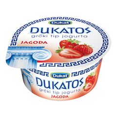 Iaurt grecesc cu căpșuni 4.4%,150g DUKATOS