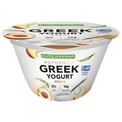 Iaurt grecesc 0%  piersic 150g EVROFARMA