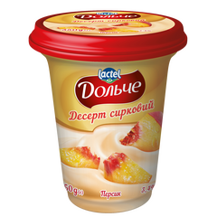 Desert de brânză cu piersici, 3,4%, 350 g DOLCE