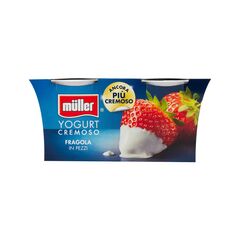 Iaurt Pezzi cu bucati de capsuni 2*125g MULLER