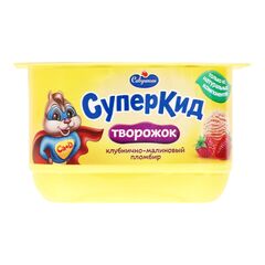 Pasta de branza cu calciu si vitamina D capsuna/zmeura/plombir 3,5% 110g СУПЕР КИД