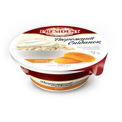 Brânză cu smântână și caise uscate, 9%, 180 g PRESIDENT