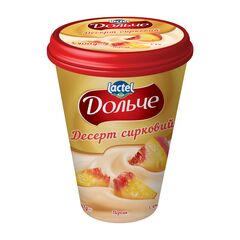 Desert de branza Cu piersici 3.4%, 400g ДОЛЬЧЕ