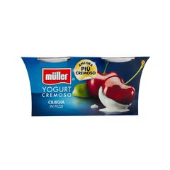 Iaurt Pezzi cu bucati de cirese 2*125g MULLER