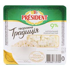 Branza de vaci Traditie 9% caserola 300g PRESIDENT