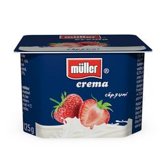 Iaurt crem cu piure de capsune 125g MULLER