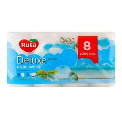 Hartie igienica Pure White Deluxe 3str 8role RUTA