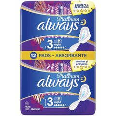 ALWAYS  Absorbante  Platinum ULTRA NIGHT DUO 12buc, 6 pic