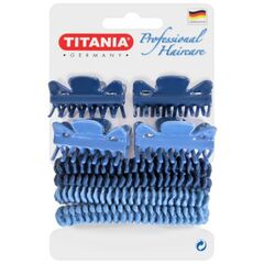 TITANIA Cleme de sectiune 4 buc  panglici de par 4buc albastru si albastru desc