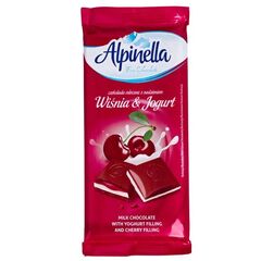 ALPINELLA Ciocolata cu lapte umplut.de iaurt-cirese 100g