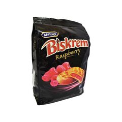 BISKREM Biscuiti cu umplutura de zmeura 160g