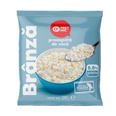 O!PRET MIC Branza proaspata de vaca 5.5%, 1kg
