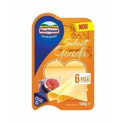 HOCHLAND Branza semitare Select Gouda felii 100g
