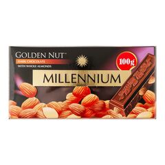 MILLENNIUM Ciocolata neagra Gold cu migdale intregi 100g