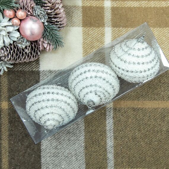 Set globuri de Craciun 3buc 8cm in asort GS