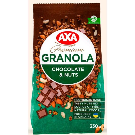 Granola Premium cu ciocolata si nuci 330g AXA