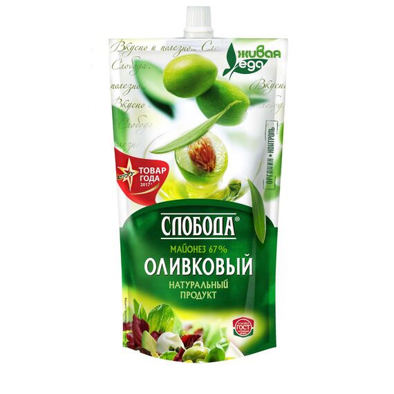 Майонез оливковый 67% 400мл СЛОБОДА