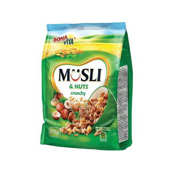 Мюсли Crunchy с орехами 375g BONA VITA