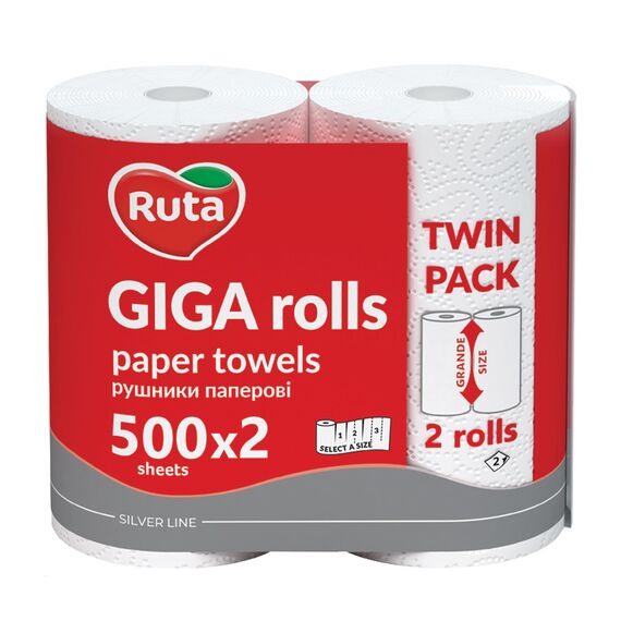 Бумажные полотенцы Giga rolls 2сл 2рул RUTA