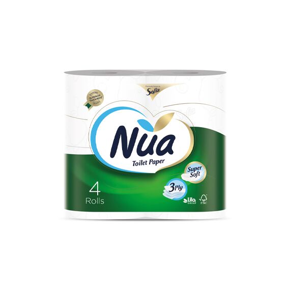 Бумага туалетная 18.2м 3сл 4рул NUA