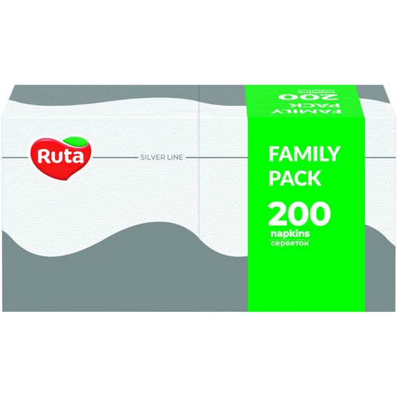 Салфетки бумажная RUTA белая 200шт